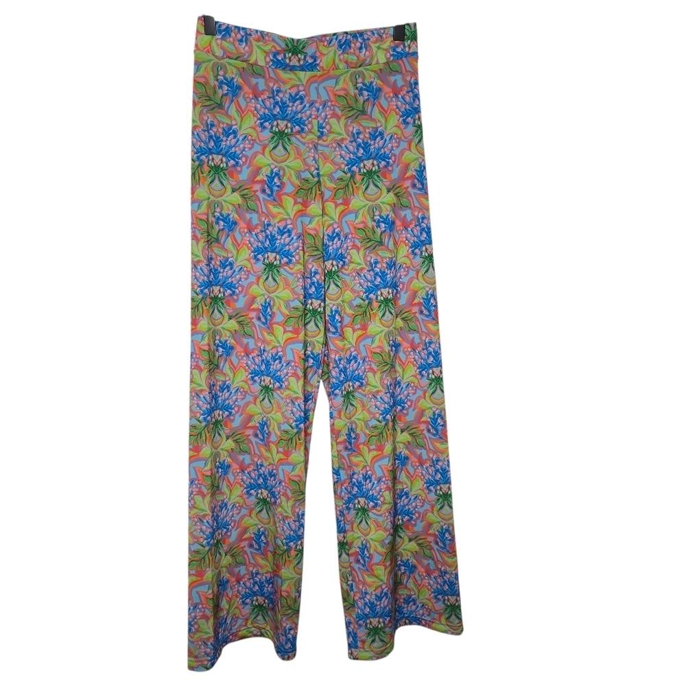 Haley & The Hound Womens Colorful Floral Print Pull On Flare Leg Pants XS
